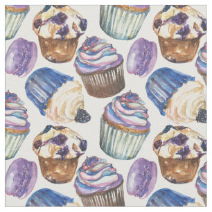 Tecido Cupcakes de aquarela