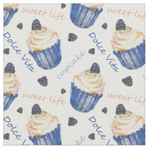 Tecido Cupcakes de aquarela
