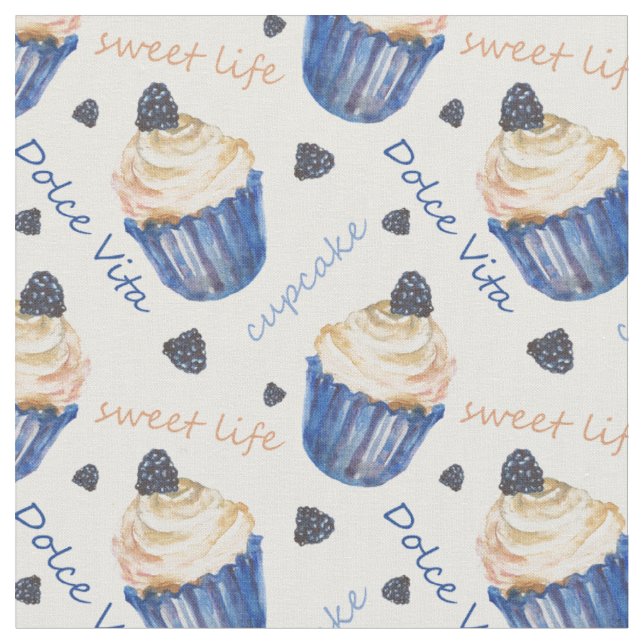 Tecido Cupcakes de aquarela (Detalhe)