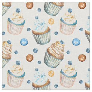 Tecido Cupcakes de aquarela