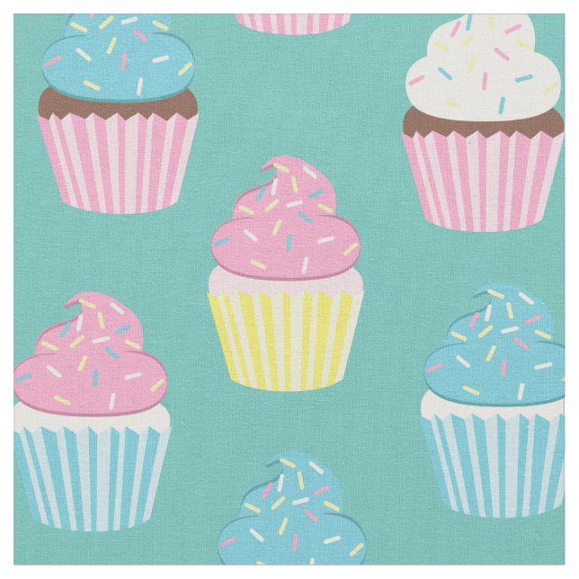 Tecido Cupcakes Fofos Padaria Infantil Guloseimas (Detalhe)