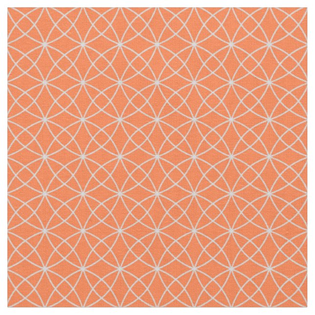Tecido Curvas entrelaçadas em laranja (Detalhe)