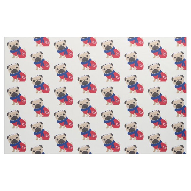 Tecido Cut UK Pugs (Fat Quarter)