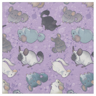 Tecido Cute Chinchilla Cuja Gama Espalha Os Animais Em Ro