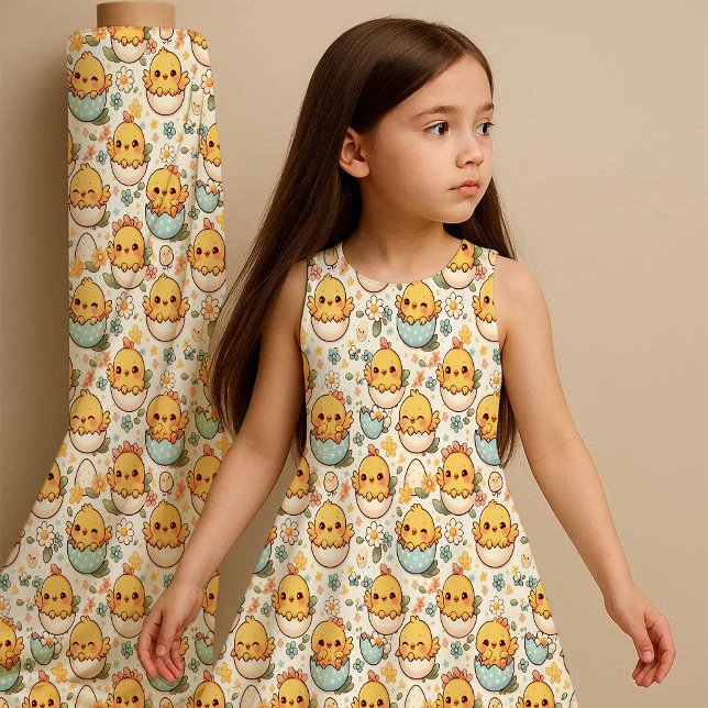 Tecido Cute Easter Chick Fabric – Kawaii Baby Chick Sprin (Kawaii chicks)