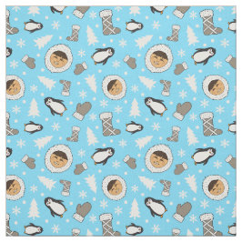 Tecido Cute Inuit Alaska Eskimo Impressão de Natal