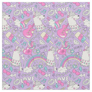 Tecido Cute Llama Pattern