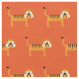 Tecido Cute Tiger Kid Nursery Orange Cat