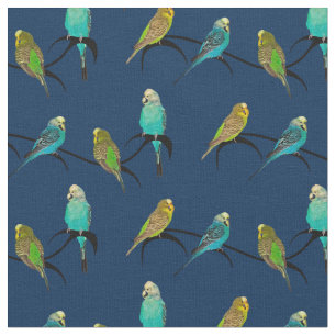 Tecido da agitação de Budgie (marinho)