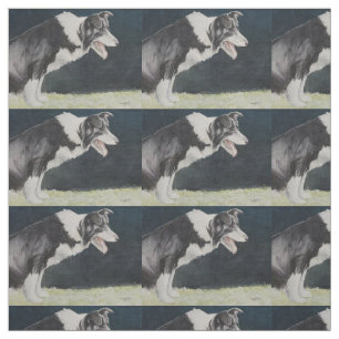 Tecido da arte do cão da aguarela do perfil de
