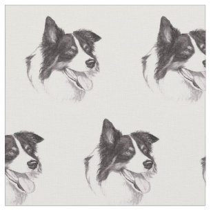 Tecido da arte do cão de border collie