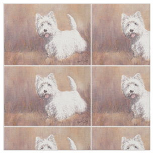 Tecido da arte do cão de Terrier branco de