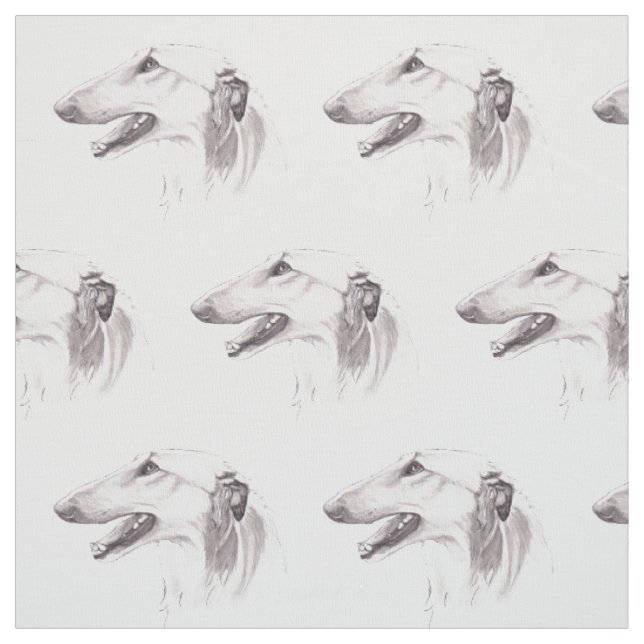 Tecido da arte do cão do desenho do Borzoi (Modelo)