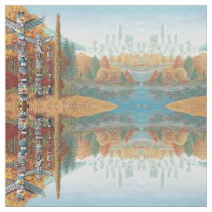 Tecido da arte do Totem de Vancôver do tecido da