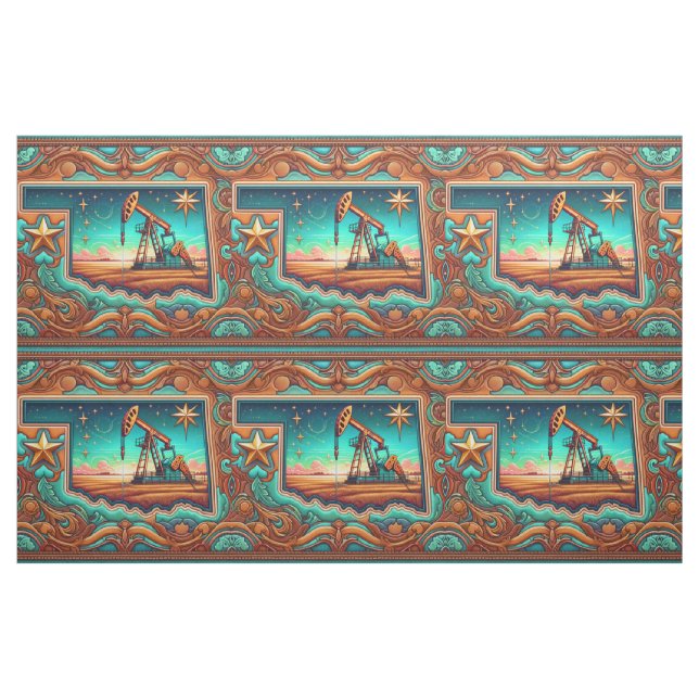Tecido da Bomba de Petróleo de Oklahoma (Fat Quarter)