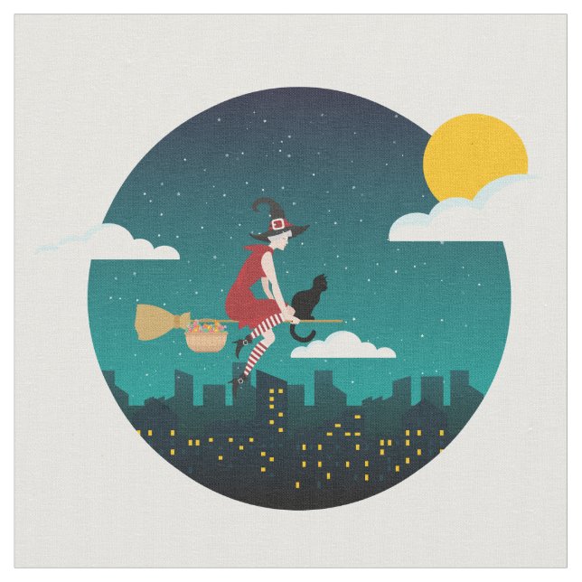 Tecido da Bruxa de Halloween Befana (Detalhe)