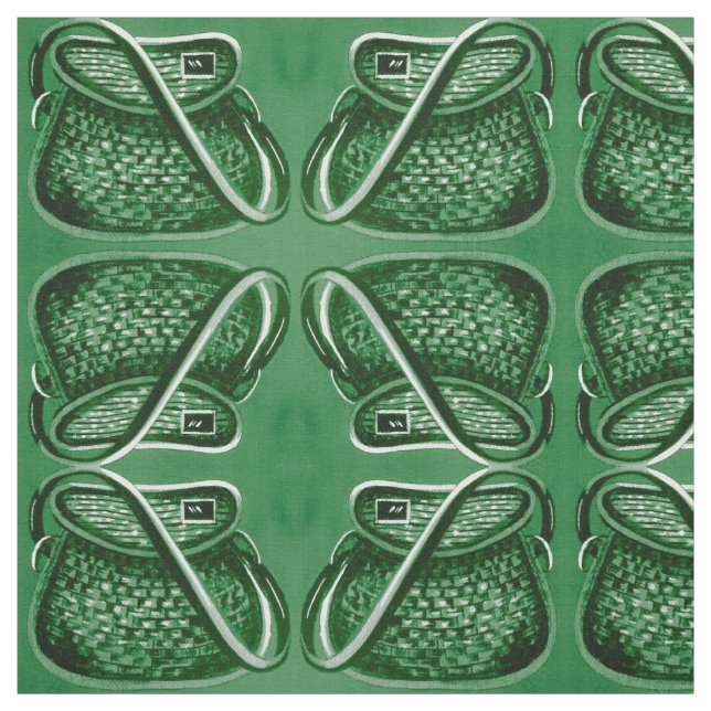 Tecido da Cesta de Pesca Vintage Verde (Modelo)