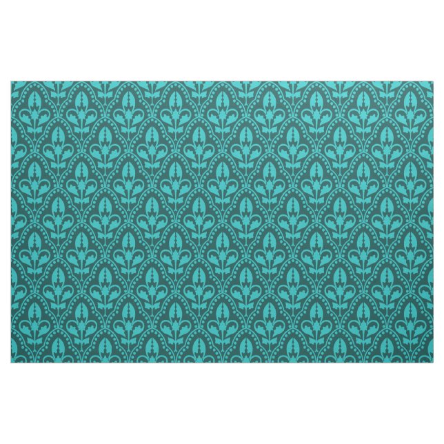Tecido da cor damasco de turquesa (Fat Quarter)