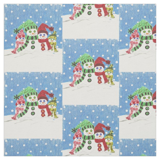 Tecido da família Snowmen (padrão) (Modelo)