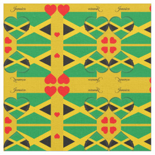 Tecido da Jamaica e bandeira jamaicana, corações v