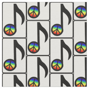 Tecido da nota da música do sinal de paz do