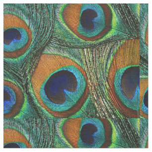 Tecido da pena do pavão - Tan, Aqua, azul, verde