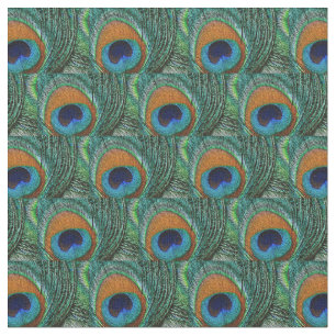 Tecido da pena do pavão - Tan, Aqua, azul, verde