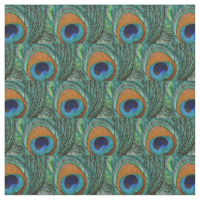 Tecido da pena do pavão - Tan, Aqua, azul, verde (Detalhe)