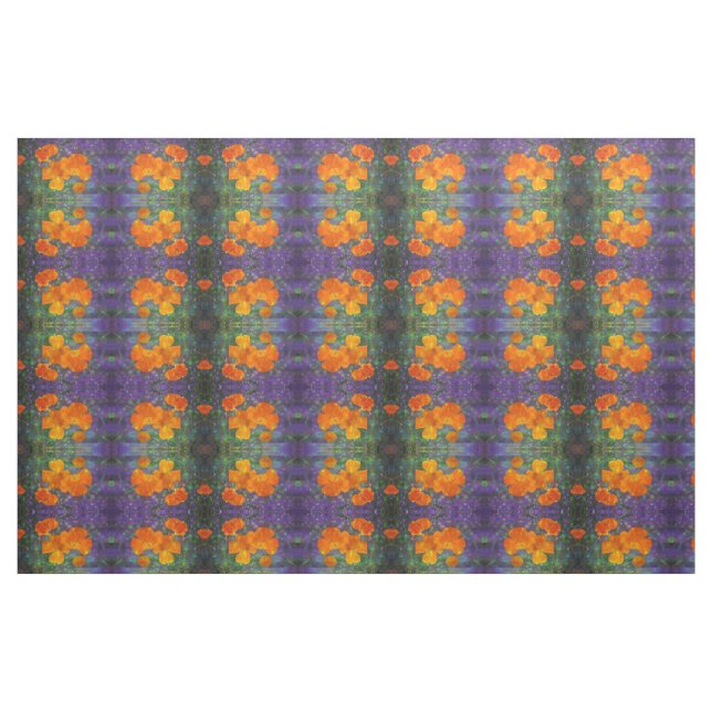 Tecido da reflexão das papoilas de Califórnia da (Fat Quarter)