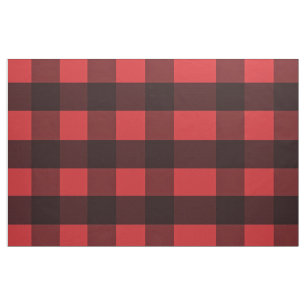 Tecido da xadrez do búfalo vermelho e preto