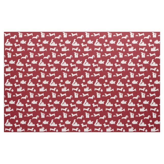 Tecido Dachshund Christmas (Fat Quarter)