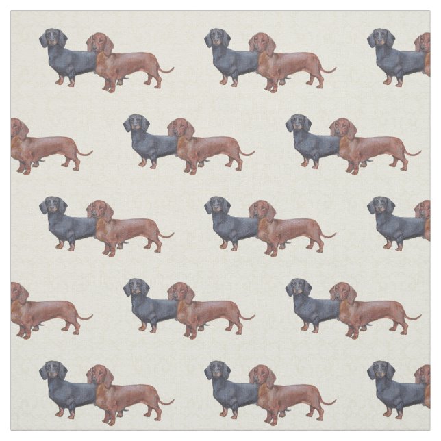 Tecido Dachshund Dog Art (Modelo)