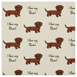Tecido Dachshund liso vermelho 2