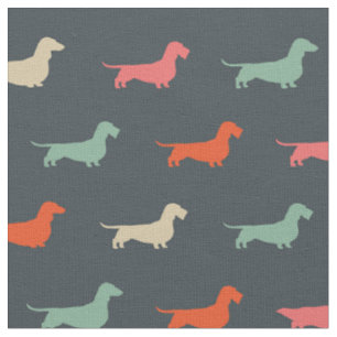 Tecido Dachshund Silhouettes Wiener Dog Lover's