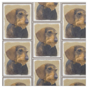 Tecido Dachshund (Wirehaired): Pintura original de cães