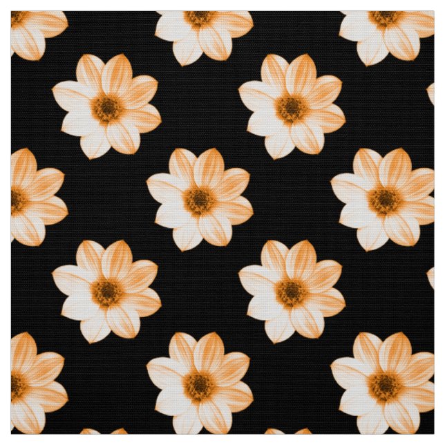 Tecido Dahlia Pattern - Laranja escuro (Modelo)