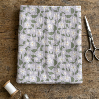 Tecido Daisy Floral Grandmillennial Suave Lilás Pastel
