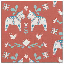 Dala Horse Folk White Christmas