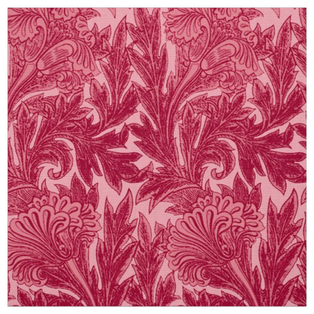 Tecido Damasco da flor, fúcsia e luz Jacobean - rosa (Modelo)