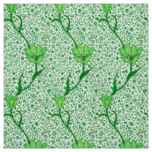 Tecido Damasco da tulipa de Nouveau da arte, verde