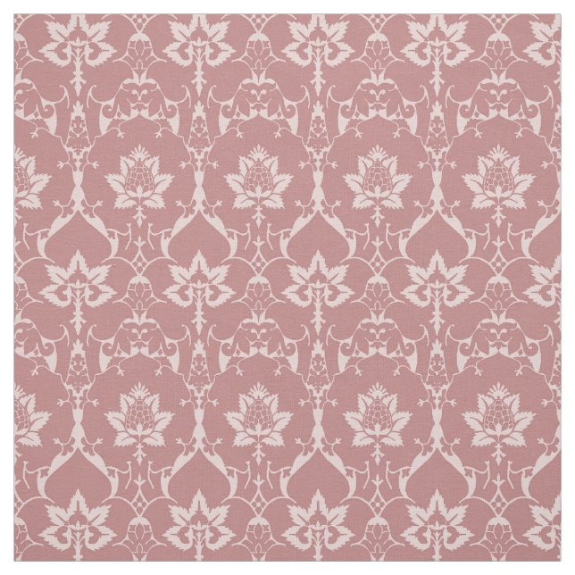 Tecido Damasco de Renascença em Escala Doll, Rosa antigo (Modelo)