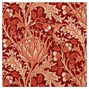 Tecido Damasco de William Morris, profundamente laranja