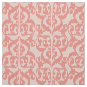 Tecido Damasco do Moorish de Ikat - pêssego e rosa do