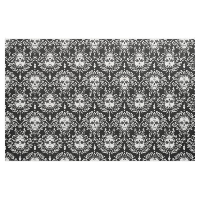 Tecido Damasco inoperante - cor damasco chique do crânio (Fat Quarter)