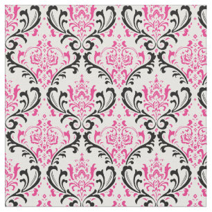 Tecido Damasco para rossi PixDezines/rosa/preto