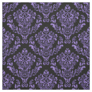 Tecido Damasco roxo no fundo preto ou *Any da cor