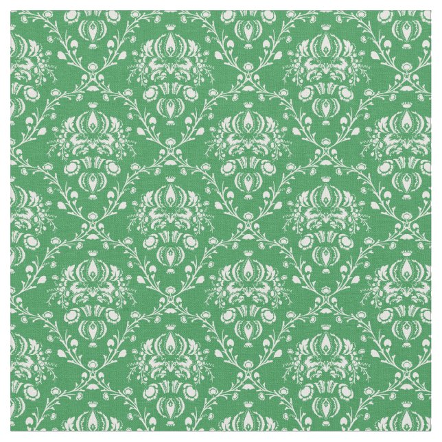 Tecido Damasco Verde e Branco (Detalhe)