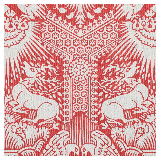 Tecido Damask 1390 com Deer e Hawks (Modelo)