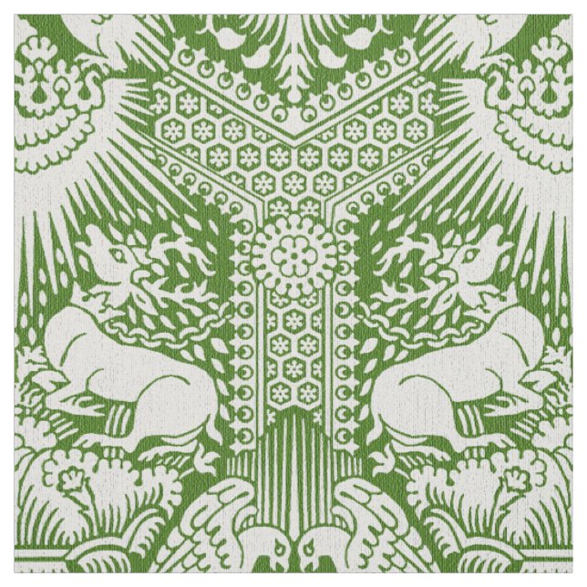 Tecido Damask 1390 com Deer e Hawks (Modelo)
