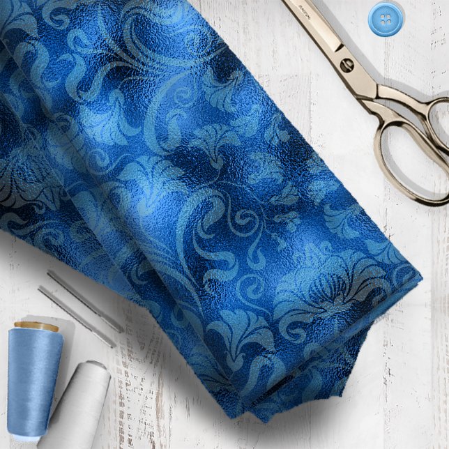 Tecido Damask Floral Shimmer Sapphire Blue ID461 (Criador carregado)
